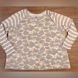 Lane Bryant Gray Floral and Striped Blouse